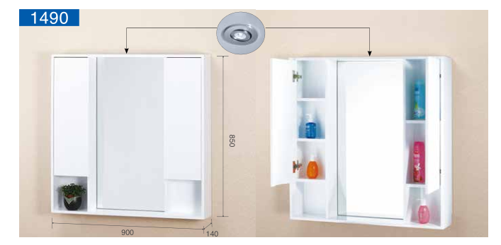 Wall-Mount Bathroom Mirror Cabinet - 图片 1