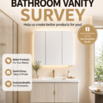 Modern Fluted Bathroom Vanity Cabinet with LED Mirror Cabinet, Wall Mounted Sink Vanity Unit Model 14100B
